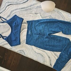 Bombshell Sportswear Blue Space Dye Sports Bra & Leggings Set